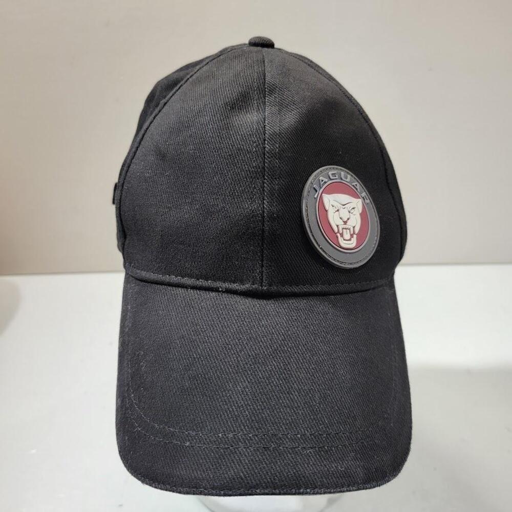 Jaguar Hat Cap Strap Back Black Red Patch Logo Mens One Size Luxury Car